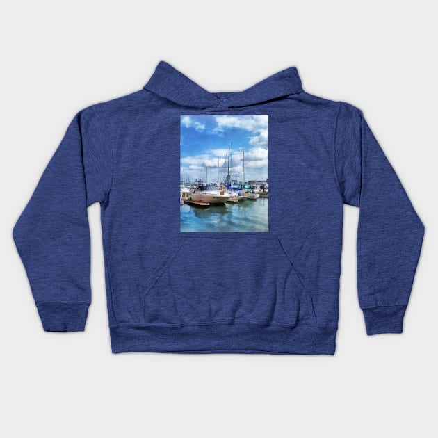 Baltimore MD - Boat Basin Fells Point Kids Hoodie by SusanSavad